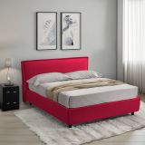 Letto alla francese design rosso 140x210cm - Bronte