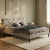 Letto alla francese design tortora 149x204cm - Ikelos