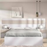 Letto alla francese elegante bianco e rovere 195x248cm - Bonnie