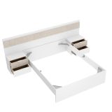 Letto alla francese elegante bianco e rovere 195x248cm - Bonnie