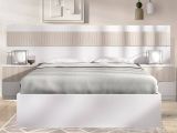 Letto alla francese elegante bianco e rovere 195x248cm - Bonnie