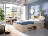 Letto alla francese Fariola, Sommier per camera da letto, Giroletto per stanza, Struttura porta materasso, 150x219 h95 cm, Rovere