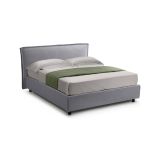 Letto Alla Francese Grigio Materasso Incluso Sfoderabile, Contenitore Made in Italy - Broni