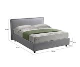 Letto Alla Francese Grigio Materasso Incluso Sfoderabile, Contenitore Made in Italy - Broni