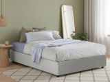 Letto alla francese imbottito bianco 155x215cm - Osanna