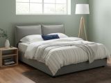 Letto alla francese imbottito grigio 155x215cm - Agalo