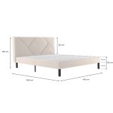 Letto alla francese in legno beige 149x204cm - Ikelos