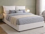 Letto alla francese in legno bianco 155x215cm - Asler