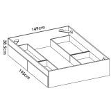 Letto alla francese in legno bianco 195x149cm - Orlene
