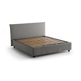 Letto alla francese in legno grigio 155x215cm - Alvacus
