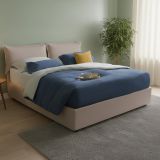 Letto alla francese in legno tortora 155x205cm - Amelh
