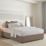 Letto alla francese in legno tortora 155x215cm - Alaksir