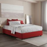 Letto alla francese materasso incluso rosso 155x205cm - Arto