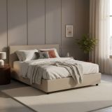 Letto alla francese materasso incluso tortora 155x205cm - Alion