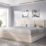 Letto alla francese moderno bianco e rovere 195x146cm - Villata