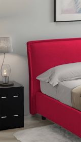 Letto Alla Francese Rosso Materasso Incluso Sfoderabile, Contenitore Made in Italy - Broni