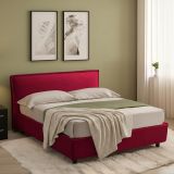Letto Alla Francese Rosso Sfoderabile Contenitore, Dimensione Materasso 120x190 cm Made in Italy - Bronte