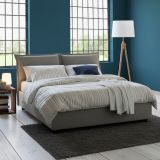 Letto alla francese salvaspazio grigio 155x215cm - Annica