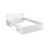 Letto alla francese Var, Sommier per camera da letto, Giroletto per stanza, Struttura porta materasso, 200x140 h74 cm, Bianco opaco