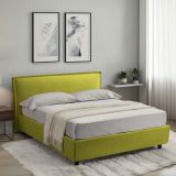 Letto Alla Francese Verde Materasso Incluso Sfoderabile, Contenitore Made in Italy - Brienza