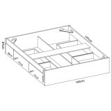 Letto bambini 195x97cm bianco e blu - Aikiko