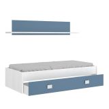 Letto bambini 195x97cm bianco e blu - Aikiko