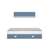 Letto bambini 195x97cm bianco e blu - Aikiko