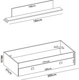 Letto bambini 195x97cm bianco e blu - Aikiko