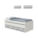 Letto bambini 199x96cm bianco e cemento - Balzola
