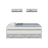 Letto bambini 199x96cm bianco e cemento - Balzola
