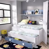 Letto bambini 200x99cm bianco e blu - Arod