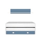 Letto bambini 200x99cm bianco e blu - Arod