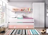 Letto bambini 200x99cm bianco e rosa - Arod