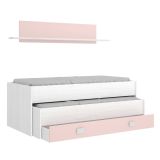 Letto bambini 200x99cm bianco e rosa - Arod