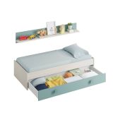 Letto bambini 201x98cm bianco e verde acqua - Aqua