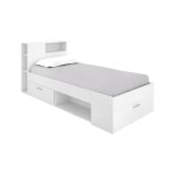 Letto bambini cassetti e scaffale 218x99cm bianco - Adrielle