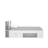Letto bambini cassetti e scaffale 218x99cm bianco - Adrielle