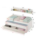 Letto bambini contenitore199x96cm bianco - Art