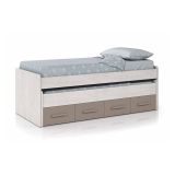 Letto bambini salvaspazio 198x96cm bianco e marrone - Cupido