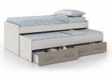 Letto bambini salvaspazio 198x96cm bianco e marrone - Cupido