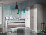 Letto bambini salvaspazio 198x96cm bianco e marrone - Cupido