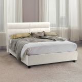 Letto due piazze con contenitore beige 177x218cm - Briatico