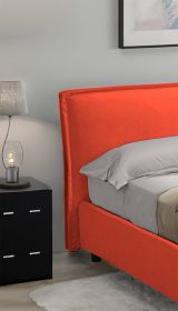 Letto due piazze contenitore arancione 180x220cm - Brunate