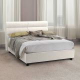 Letto due piazze contenitore beige 177x218cm struttura in metallo - Brienno