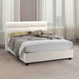Letto due piazze contenitore beige 177x228cm struttura in metallo - Briaglia