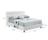 Letto due piazze contenitore bianco 177x228cm struttura in metallo - Briaglia