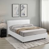Letto due piazze contenitore bianco 180x210cm struttura in metallo - Bruzolo