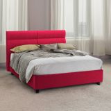Letto due piazze contenitore rosso 177x228cm struttura in metallo - Briaglia