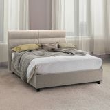 Letto due piazze contenitore tortora 177x228cm struttura in metallo - Briaglia