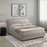 Letto due piazze contenitore tortora 180x220cm struttura in metallo - Bubbio